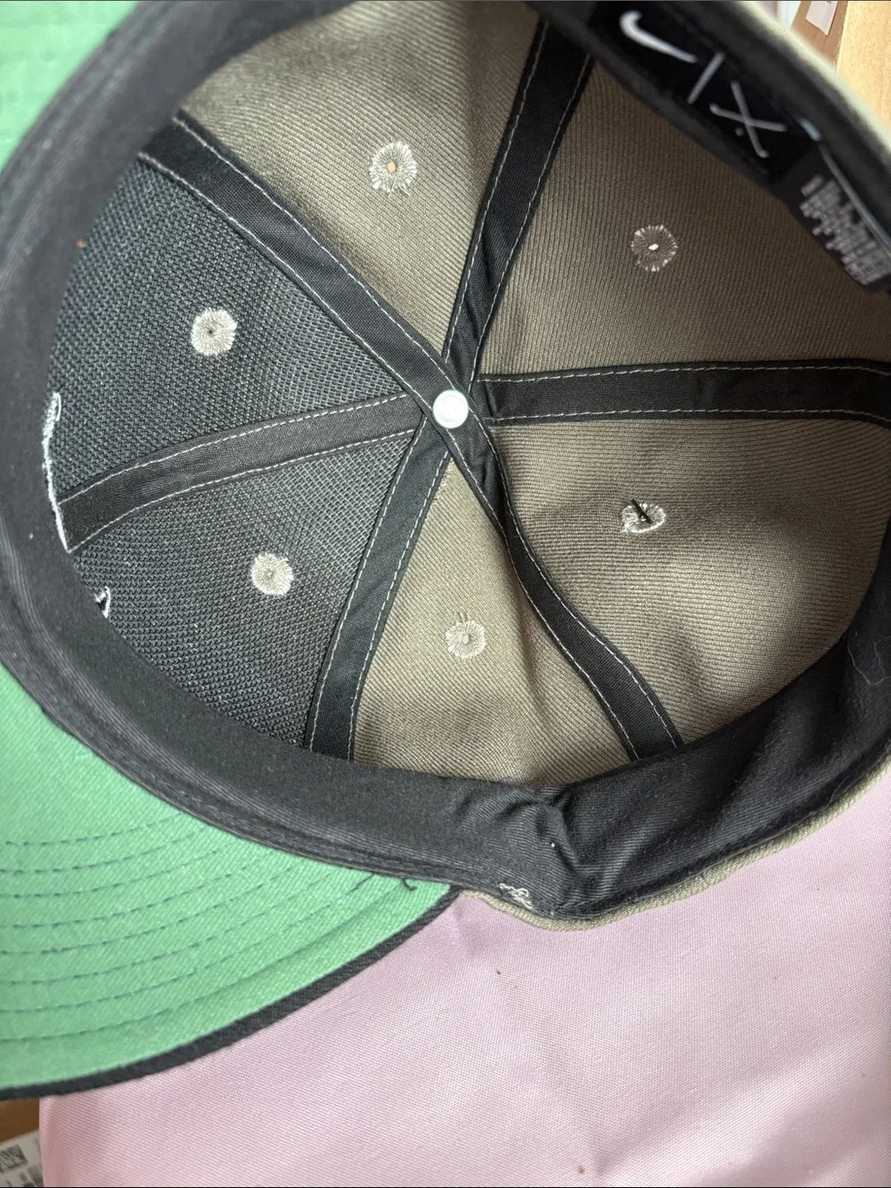 Vintage Nike Olive & Black Swoosh Snapback Cap